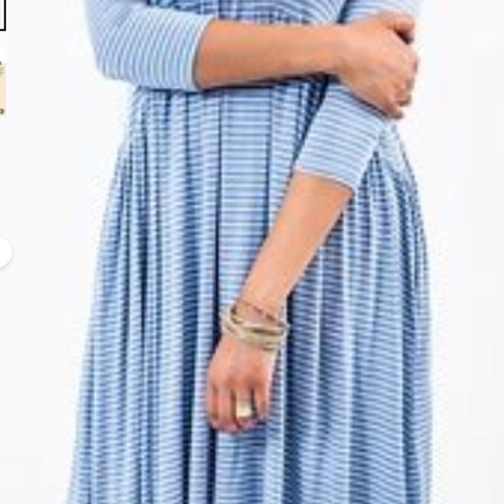 NWT Muse Midi Dress (Oakley) Denim & Ivory Stripe